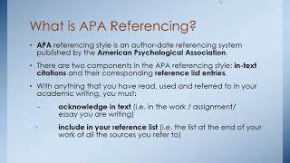 APA citation amp referencing for beginners [upl. by Ainniz]