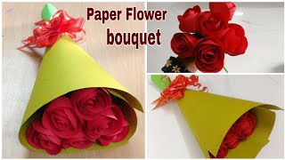 How To Make Paper Rose Flower Bouquet  DIY  Paper Craft [upl. by Venable89]