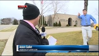 Watch a Bank Robber Interrupt This News Reporter During Live Broadcast [upl. by Daveen981]