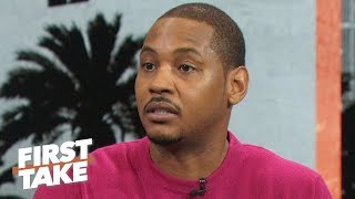 Carmelo Anthony talks leaving Rockets I felt fired CP3 and Harden didnt know  First Take [upl. by Leonhard135]