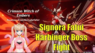 Fatui Harbinger Signora Boss Fight Milameowz  Genshin Impact [upl. by Saduj]