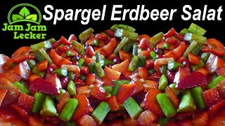 Grüner Spargel Erdbeeren Salat  Rezept selber machen [upl. by Pomona]