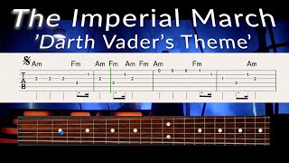 The Imperial March  Star Wars  Guitar TAB Playalong [upl. by Leiad]