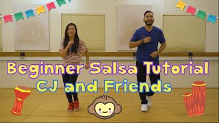 Beginner Salsa  Easy Dance Tutorial  CJ and Friends [upl. by Vanessa241]