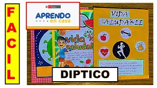 🔴☑ COMO HACER UN DIPTICO APRENDO EN CASA EDUCACION FISICA [upl. by Ax]