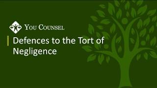 Defences to the Tort of Negligence [upl. by Ecinrahs]