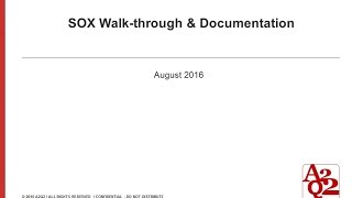 59  SOX walkthrough Overview [upl. by Airbmac]