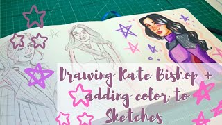 Drawing Kate Bishop  How to Add Color to Sketches [upl. by Geesey]