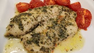 Easy Oven Baked Lemon Garlic Tilapia Recipe [upl. by Audy]