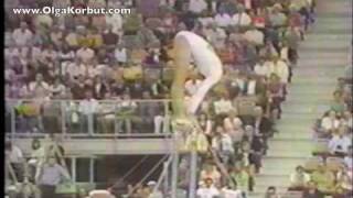 Olga Korbut Uneven Bars with Korbut Flip slow motion replay 1972 Olympics [upl. by Valerle]