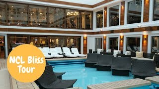 NCL Norwegian Bliss Ship Tour including Haven Forward Facing Penthouse with Balcony [upl. by Yvor]