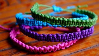 DIY Stackable Square KnotCobra Stitch Bracelets [upl. by Aimat]