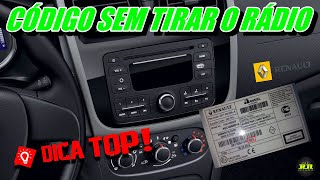 DICA  CÓDIGO RÁDIO RENAULT SEM TIRAR O RÁDIO [upl. by Rodolfo]