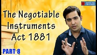 The Negotiable Instruments Act 1881  Cheque Dishonour Provision Part 8  Advocate Sanyog Vyas [upl. by Eudo]