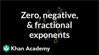 Zero negative and fractional exponents  PreAlgebra  Khan Academy [upl. by Esenej]