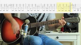 SRV  Pride and Joy Acoustic riff guitar lesson [upl. by Dwain843]