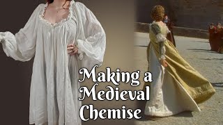 I Make a Medieval Linen Chemise  Ever After Italian Renaissance 1490s Camicia  Part 1 [upl. by Skricki]