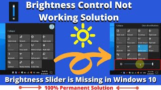 Brightness Control Not Working Solution🔆✔  Brightness Slider is Missing in Windows 10  100 Fixed😃 [upl. by Johny]