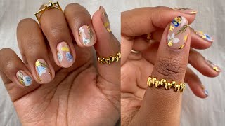 Encapsulated Flowers Nail Design but EASIER amp SLEEKER  Gel Polish Nail Art [upl. by Fachan]