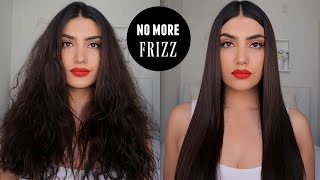 HOW TO STRAIGHTEN AND CURL FRIZZY HAIR [upl. by Tye33]