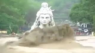 Statue of God Shiva in Rishikesh Ganga River Heavy Flood in Uttarakhand [upl. by Calandra607]