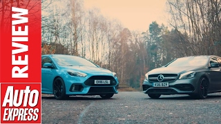 Ford Focus RS vs MercedesAMG A 45 huge hyper hatch showdown [upl. by Noonberg]