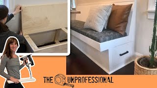 DIY Banquette Bench Bench Seating with Storage [upl. by Hanaj]