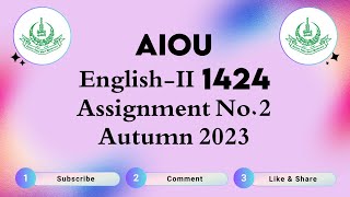 AIOU Code 1424 Solved Assignment No2  Semester Autumn 2023 [upl. by Hofmann]