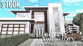 Modern TwoStory Family Home  Roblox Bloxburg  GamingwithV [upl. by Zolly]