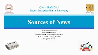 09 Sources of News [upl. by Henley490]