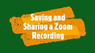 Saving and Sharing A Zoom Recording [upl. by Elenaj891]