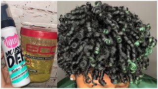 HOW TO  FINGER COILS ON MY TWA  frizzeecurlz [upl. by Reinnej]