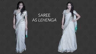 How to Wear a Saree as a Lehenga in 3 Easy Steps  Glamrs Outfit Styles [upl. by Livingstone248]