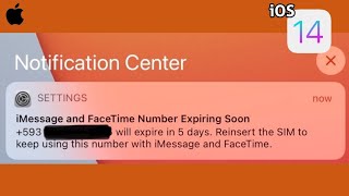 iMessage and FaceTime Number Expiring Soon Reinsert the SIM to keep Using this Number with iMessage [upl. by Vokay221]