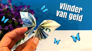 Vlinder van geld vouwen of geld in een ballon geven 🦋🎈 [upl. by Meesaw533]