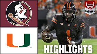 Florida State Seminoles vs Miami Hurricanes  Full Game Highlights  ESPN College Football [upl. by Cohin]