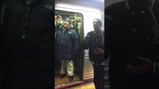 Brawl on NYC Subway  Pastor vs Crackhead Fight “Police Help Meme” [upl. by Auston]