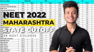 Maharashtra State Govt Colleges CutOff  Category Wise  NEET 2022 [upl. by Licastro]