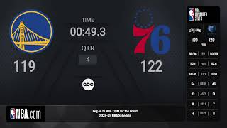 Golden State Warriors  Philadelphia 76ers  NBA on ABC Live Scoreboard [upl. by Tirrej737]