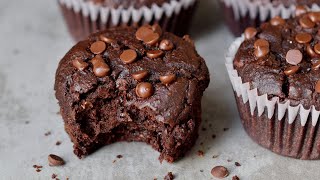 The Best Vegan Chocolate Muffins Easy amp GlutenFree Recipe [upl. by Stephanie]