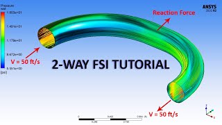 ANSYS 2020 Tutorial 2Way FSI of a Pipe Bend [upl. by Ahsait290]