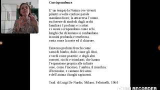 Il Testo poetico Charles Baudelaire quotCorrispondenzequot [upl. by Ahsenahs]