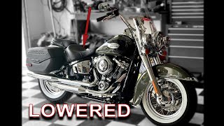 Installed Low Rear Suspension Kit on my Harley Davidson Heritage Classic [upl. by Reibaj]