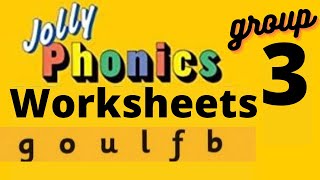 JOLLY PHONICS WORKSHEETS GROUP 3  goulfb phase 3 for grade 1 ukg lkg preschool kindergarten [upl. by Yendis603]