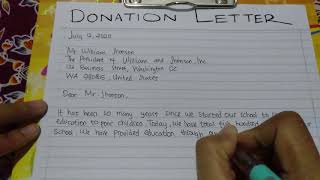 How to Write a Donation Letter for Charity Program  Writing Practices [upl. by Butler]