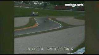 MotoGP Champion Valentino Rossi crashes in 2010 Italian GP [upl. by Cutcheon]