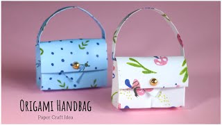 How To Make Paper Handbag Origami Paper Bag Tutorial Step by Step EASY [upl. by Lzeil]