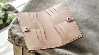 Making an Artisan Leather Long Wallet FREE PATTERN [upl. by Panaggio]