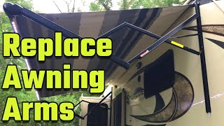 DIY How to Fix Your RV Awning Part 2 RV Living Full Time [upl. by Suiluj]