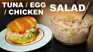 Tuna egg and chicken salad  homemade mascarpone dressing [upl. by Lacefield503]